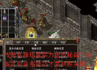 传奇私服玩家实力进阶秘籍?装备之外这些技巧才是制胜关键 传奇私服玩家实力进阶秘籍?装备之外这些技巧才是制胜关键